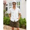 imageCOOFANDY Mens Linen Shorts Casual 9 7 Elastic Waist Drawstring Summer Beach ShortsBrown