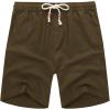 imageCOOFANDY Mens Linen Shorts Casual 9 7 Elastic Waist Drawstring Summer Beach ShortsBrown