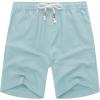 imageCOOFANDY Mens Linen Shorts Casual 9 7 Elastic Waist Drawstring Summer Beach ShortsCeladon Green