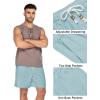 imageCOOFANDY Mens Linen Shorts Casual 9 7 Elastic Waist Drawstring Summer Beach ShortsCeladon Green
