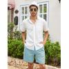 imageCOOFANDY Mens Linen Shorts Casual 9 7 Elastic Waist Drawstring Summer Beach ShortsCeladon Green