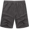 imageCOOFANDY Mens Linen Shorts Casual 9 7 Elastic Waist Drawstring Summer Beach ShortsDark Grey