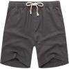 imageCOOFANDY Mens Linen Shorts Casual 9 7 Elastic Waist Drawstring Summer Beach ShortsDark Grey