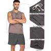 imageCOOFANDY Mens Linen Shorts Casual 9 7 Elastic Waist Drawstring Summer Beach ShortsDark Grey
