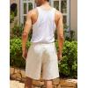 imageCOOFANDY Mens Linen Shorts Casual 9 7 Elastic Waist Drawstring Summer Beach ShortsDark Grey Khaki