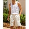 imageCOOFANDY Mens Linen Shorts Casual 9 7 Elastic Waist Drawstring Summer Beach ShortsDark Grey Khaki