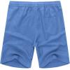 imageCOOFANDY Mens Linen Shorts Casual 9 7 Elastic Waist Drawstring Summer Beach ShortsDenim Blue