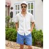 imageCOOFANDY Mens Linen Shorts Casual 9 7 Elastic Waist Drawstring Summer Beach ShortsDenim Blue