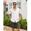 imageCOOFANDY Mens Linen Shorts Casual 9 7 Elastic Waist Drawstring Summer Beach ShortsGreen