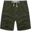imageCOOFANDY Mens Linen Shorts Casual 9 7 Elastic Waist Drawstring Summer Beach ShortsGreen