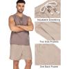 imageCOOFANDY Mens Linen Shorts Casual 9 7 Elastic Waist Drawstring Summer Beach ShortsKhaki