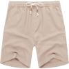 imageCOOFANDY Mens Linen Shorts Casual 9 7 Elastic Waist Drawstring Summer Beach ShortsKhaki