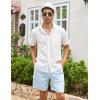 imageCOOFANDY Mens Linen Shorts Casual 9 7 Elastic Waist Drawstring Summer Beach ShortsLight Blue