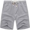 imageCOOFANDY Mens Linen Shorts Casual 9 7 Elastic Waist Drawstring Summer Beach ShortsLight Grey