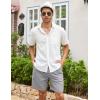 imageCOOFANDY Mens Linen Shorts Casual 9 7 Elastic Waist Drawstring Summer Beach ShortsLight Grey