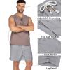imageCOOFANDY Mens Linen Shorts Casual 9 7 Elastic Waist Drawstring Summer Beach ShortsLight Grey