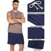 imageCOOFANDY Mens Linen Shorts Casual 9 7 Elastic Waist Drawstring Summer Beach ShortsNavy Blue