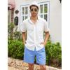 imageCOOFANDY Mens Linen Shorts Casual 9 7 Elastic Waist Drawstring Summer Beach ShortsSky Blue