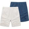 imageCOOFANDY Mens Linen Shorts Casual 9 7 Elastic Waist Drawstring Summer Beach ShortsWhite  Navy Blue