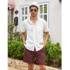 imageCOOFANDY Mens Linen Shorts Casual 9 7 Elastic Waist Drawstring Summer Beach ShortsWine Red