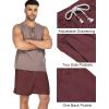 imageCOOFANDY Mens Linen Shorts Casual 9 7 Elastic Waist Drawstring Summer Beach ShortsWine Red