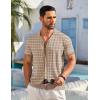 imageCOOFANDY Mens Short Sleeve Knit Shirt Casual Button Down Shirt Vintage Striped Knitted Golf Beach TopsTz389
