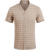 imageCOOFANDY Mens Short Sleeve Knit Shirt Casual Button Down Shirt Vintage Striped Knitted Golf Beach TopsTz389