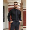 imageCOOFANDY Mens Stretch Dress Shirts Long Sleeve Button Down Shirt Regular Fit Formal Business Wedding ShirtsA Black