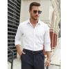 imageCOOFANDY Mens Stretch Dress Shirts Long Sleeve Button Down Shirt Regular Fit Formal Business Wedding ShirtsA White