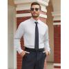 imageCOOFANDY Mens Stretch Dress Shirts Long Sleeve Button Down Shirt Regular Fit Formal Business Wedding ShirtsA White