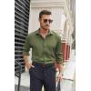 imageCOOFANDY Mens Stretch Dress Shirts Long Sleeve Button Down Shirt Regular Fit Formal Business Wedding ShirtsArmy Green