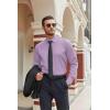 imageCOOFANDY Mens Stretch Dress Shirts Long Sleeve Button Down Shirt Regular Fit Formal Business Wedding ShirtsLavender
