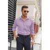 imageCOOFANDY Mens Stretch Dress Shirts Long Sleeve Button Down Shirt Regular Fit Formal Business Wedding ShirtsLavender
