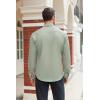 imageCOOFANDY Mens Stretch Dress Shirts Long Sleeve Button Down Shirt Regular Fit Formal Business Wedding ShirtsLight Green