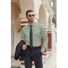 imageCOOFANDY Mens Stretch Dress Shirts Long Sleeve Button Down Shirt Regular Fit Formal Business Wedding ShirtsLight Greenflower