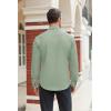 imageCOOFANDY Mens Stretch Dress Shirts Long Sleeve Button Down Shirt Regular Fit Formal Business Wedding ShirtsLight Greenflower