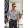 imageCOOFANDY Mens Stretch Dress Shirts Long Sleeve Button Down Shirt Regular Fit Formal Business Wedding ShirtsLight Grey