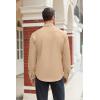 imageCOOFANDY Mens Stretch Dress Shirts Long Sleeve Button Down Shirt Regular Fit Formal Business Wedding ShirtsLight Khaki