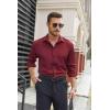 imageCOOFANDY Mens Stretch Dress Shirts Long Sleeve Button Down Shirt Regular Fit Formal Business Wedding ShirtsMaroon