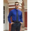 imageCOOFANDY Mens Stretch Dress Shirts Long Sleeve Button Down Shirt Regular Fit Formal Business Wedding ShirtsRoyal Azure Blue