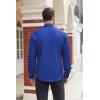 imageCOOFANDY Mens Stretch Dress Shirts Long Sleeve Button Down Shirt Regular Fit Formal Business Wedding ShirtsRoyal Azure Blue