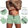imageCOOFANDY Mens Swim Trunk Quick Dry Swimwear Mesh Lining Bathing Suit Swimsuit Board Beach Sport ShortLight Green Leaves