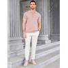 imageCOOFANDY Mens Zipper Polo Shirt Casual Knit Short Sleeve Polo T Shirt Classic Fit ShirtsPinknew
