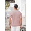 imageCOOFANDY Mens Zipper Polo Shirt Casual Knit Short Sleeve Polo T Shirt Classic Fit ShirtsPinknew