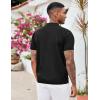 imageCOOFANDY Mens Zipper Polo Shirt Casual Knit Short Sleeve Polo T Shirt Classic Fit ShirtsSolid Black