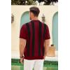 imageCOOFANDY Mens Zipper Polo Shirt Casual Knit Short Sleeve Polo T Shirt Classic Fit ShirtsZstripes  Red  Black