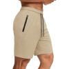 imageCOOFANDY Mens Gym Workout Shorts Quick Dry Athletic LooseFit Lightweight Running Shorts with Zipper PocketsBeige