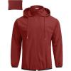 imageCOOFANDY Mens Light Rain Jacket with Hood Packable Waterproof Raincoat Golf Rain Gear Travel Hiking WindbreakerWine Red