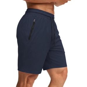 imageCOOFANDY Mens Gym Workout Shorts Quick Dry Athletic LooseFit Lightweight Running Shorts with Zipper PocketsBlack Iris