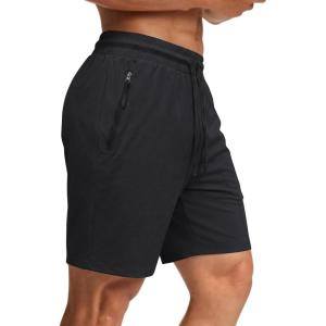 imageCOOFANDY Mens Gym Workout Shorts Quick Dry Athletic LooseFit Lightweight Running Shorts with Zipper PocketsBlack Onyx